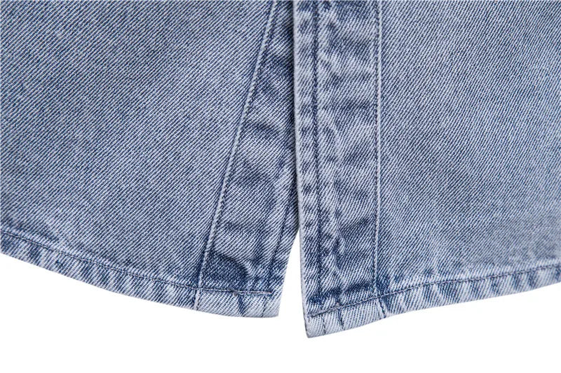 Chemises en denim pour hommes à manches longues 100 % coton