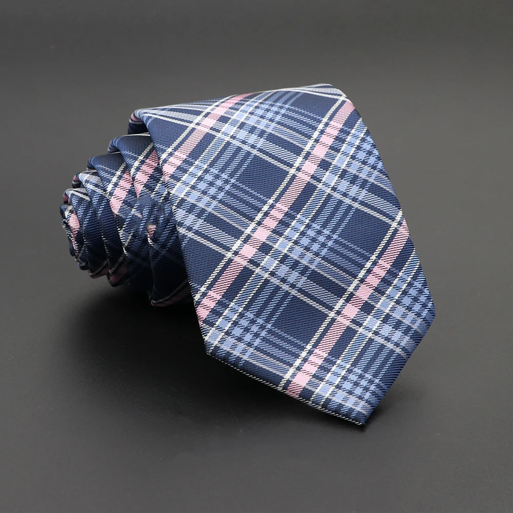 Classic Plaid Jacquard Woven Tie Formal Accessories