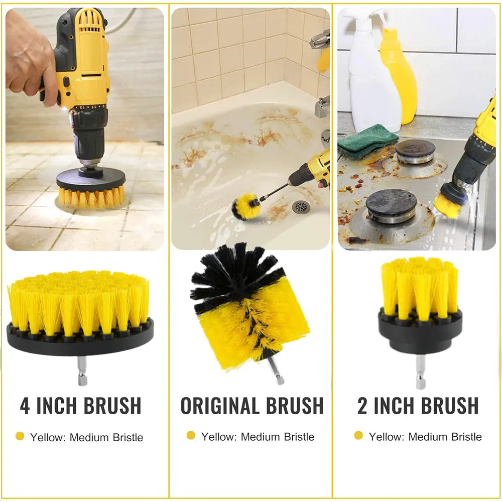 4-Piece Electric Drill Brush Kit for Household Cleaning