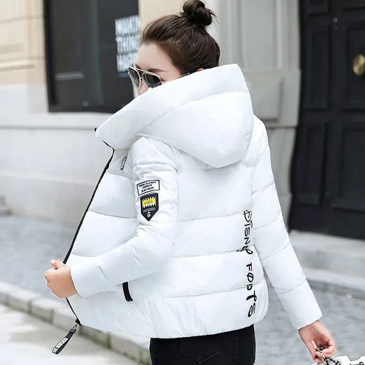 Winter Parka Hooded Thick Warm Short Jacket for Women