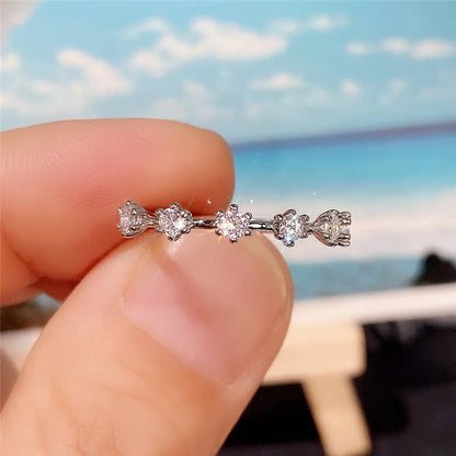 Weißer Zirkonia-Ring für Damen