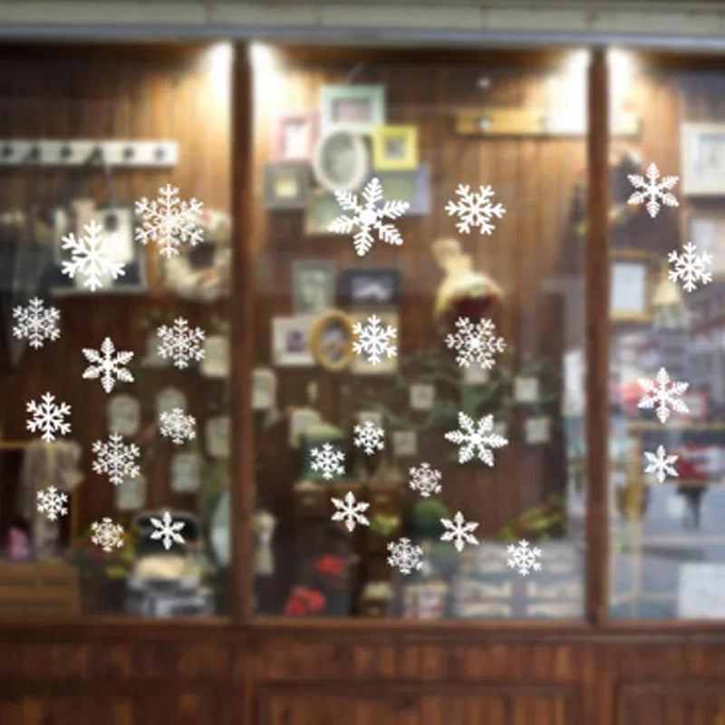 Weiße Schneeflocken-Fensteraufkleber für Weihnachten