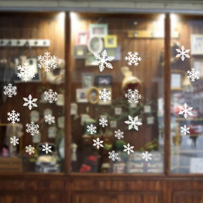 White Snowflake Window Decals for Christmas