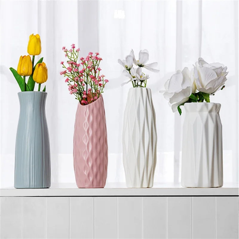 Vase panier à fleurs en plastique incassable de style européen