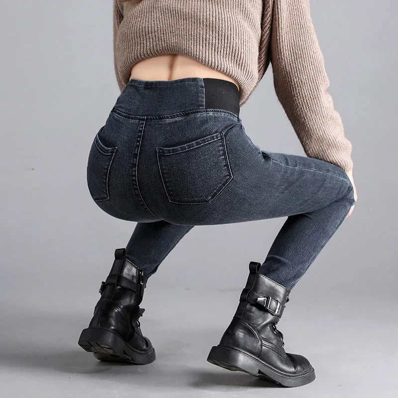 Oversize High Waist Skinny Jeans for Women