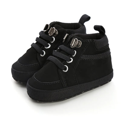 Bequeme High-Top-Sneakers aus Baumwolle mit weicher Sohle und rutschfester Sohle für Babys