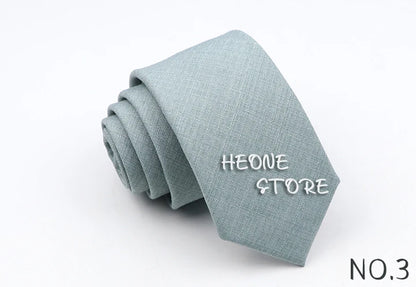 Skinny Solid Color Necktie for Casual Wedding Suit