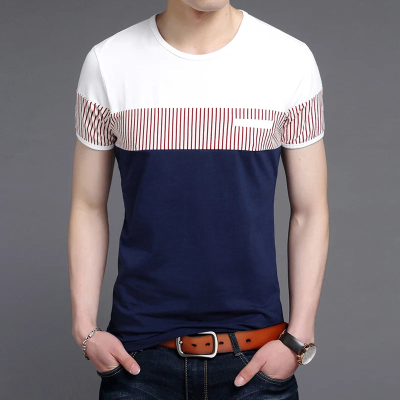 Herren-Sommer-Street-Style, hochwertige koreanische T-Shirts mit O-Ausschnitt