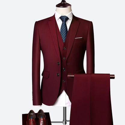 Luxury Men's 3-Piece Slim Fit Wedding Suit