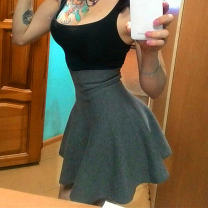 Korean Woolen Knit Pleated Midi Skirt