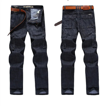 Jean cargo multi-poches grande taille pour homme