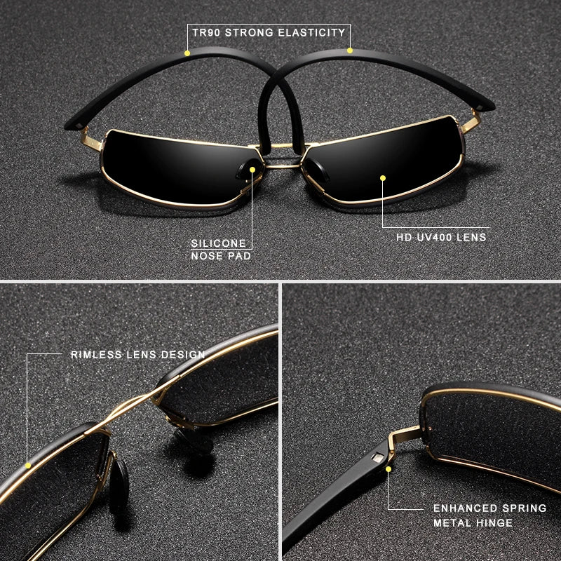 Klassische Unisex-Sonnenbrille mit quadratischem Rahmen