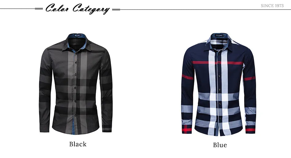 Long Sleeve Casual Men Slim Fit Shirts