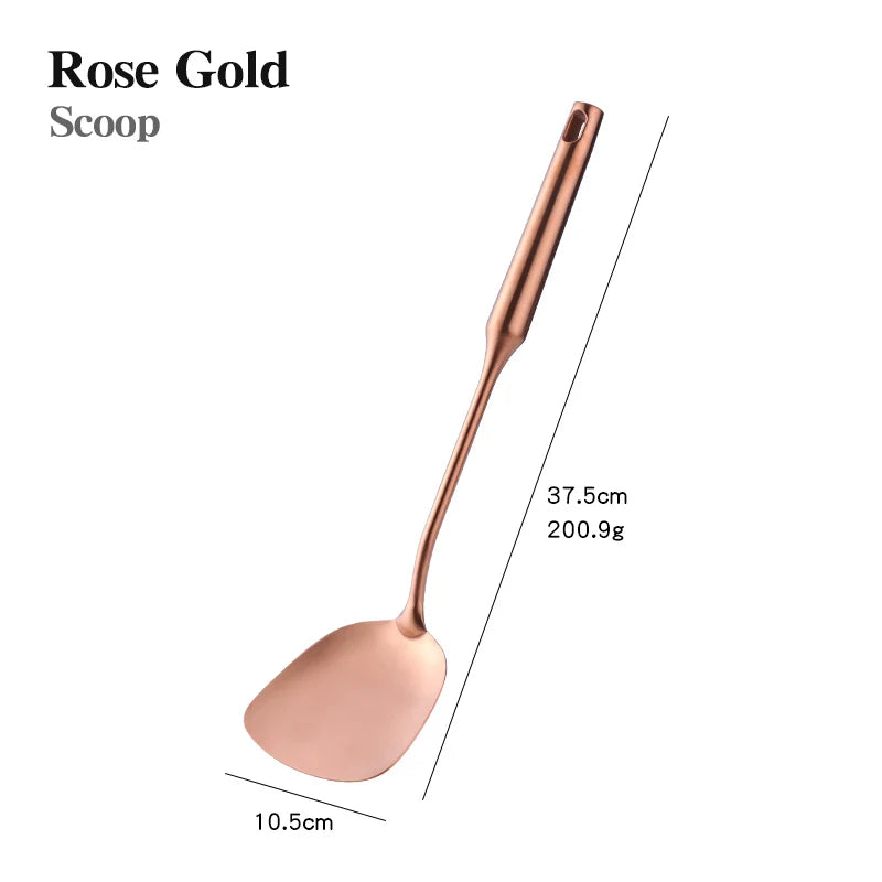 High-Grade Rose Gold Stainless Steel Kitchen Utensil