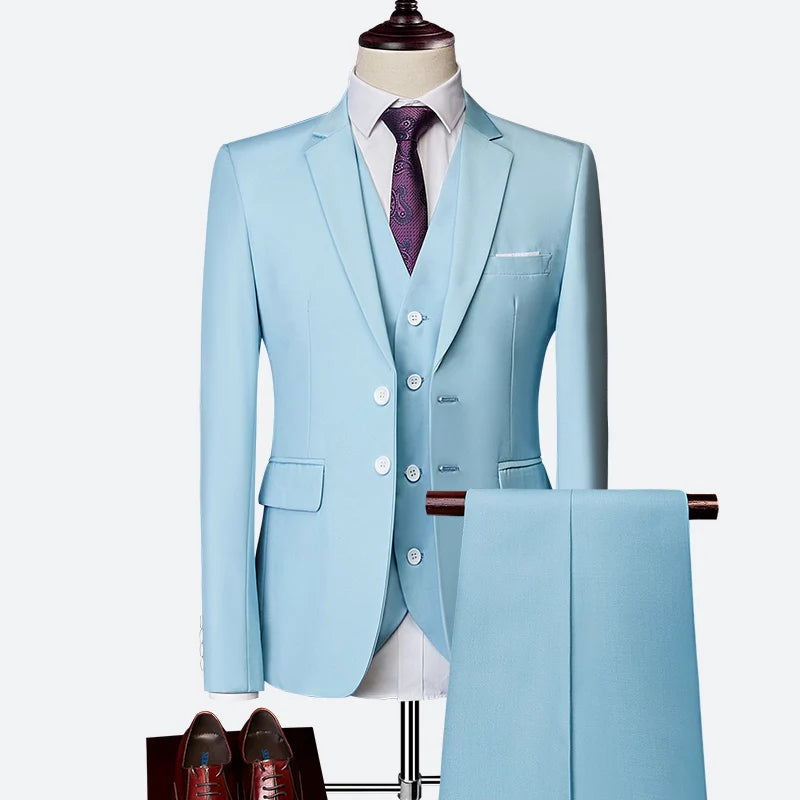 Luxury Men's 3-Piece Slim Fit Wedding Suit