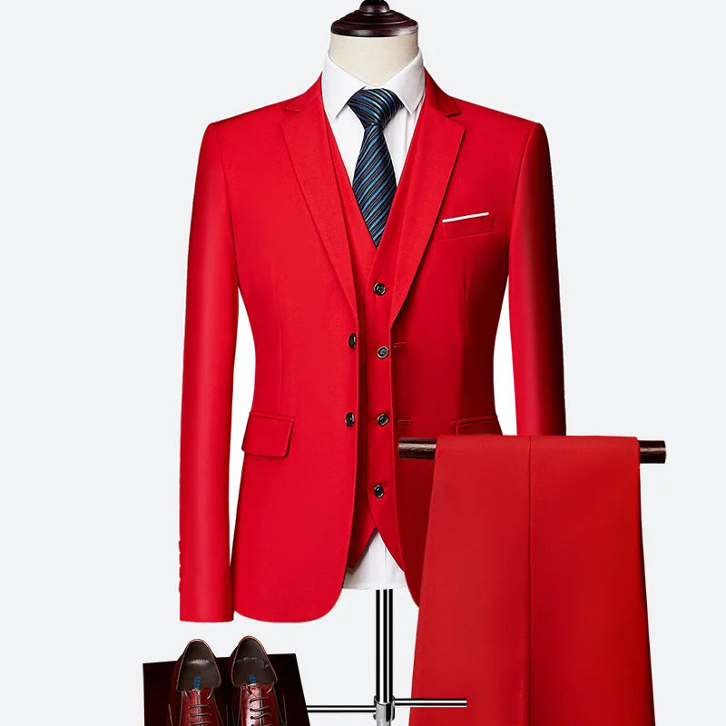 Men's 3-Piece Slim Fit Wedding Suit