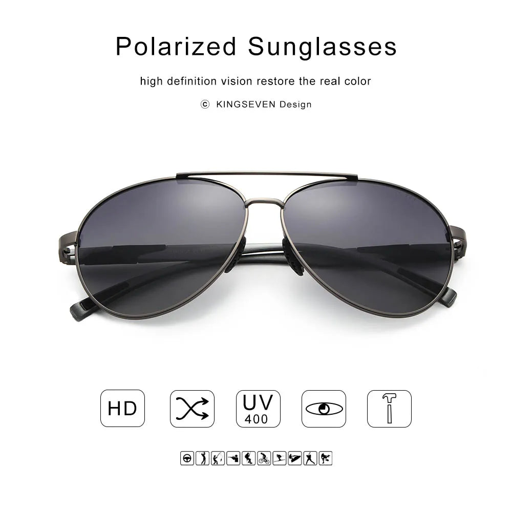 Lunettes de soleil classiques polarisées en aluminium uv400