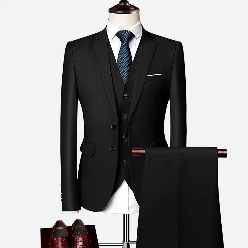 Luxury Men's 3-Piece Slim Fit Wedding Suit
