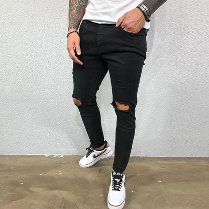Jean skinny déchiré au genou pour homme