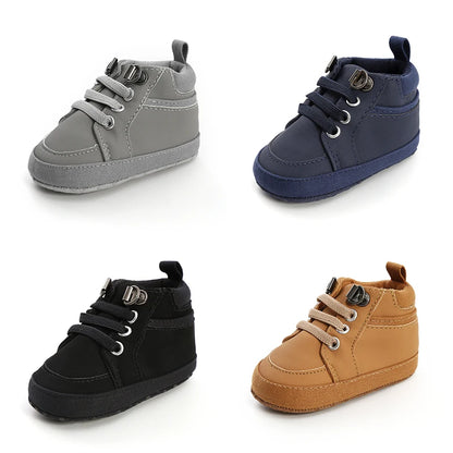 Bequeme High-Top-Sneakers aus Baumwolle mit weicher Sohle und rutschfester Sohle für Babys