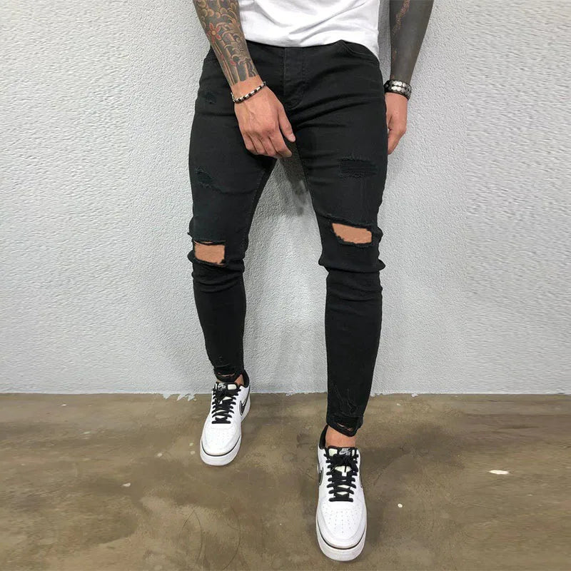 Zerrissene Skinny Jeans mit Knieloch für Herren