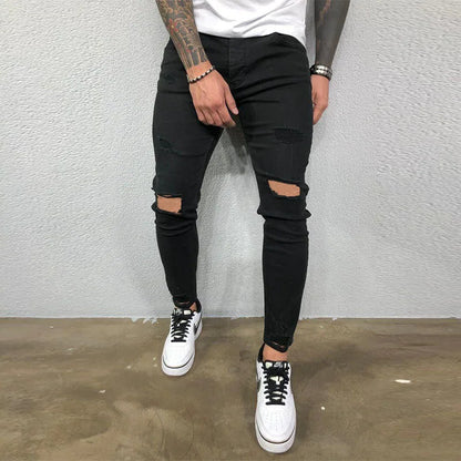 Jean skinny déchiré au genou pour homme