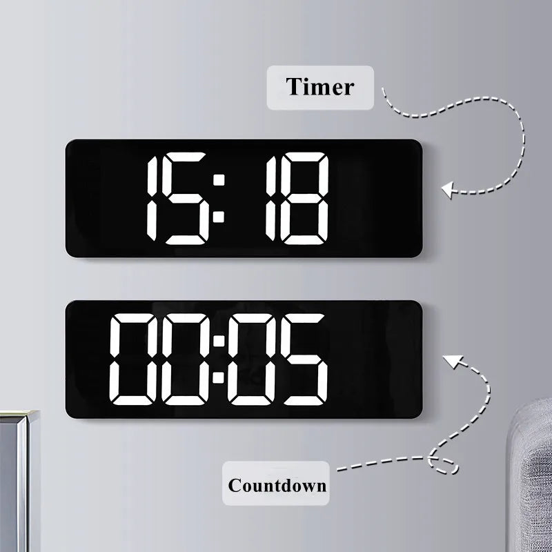 Large Digital Wall Clock with Temperature/Date/Week Display & Remote Control