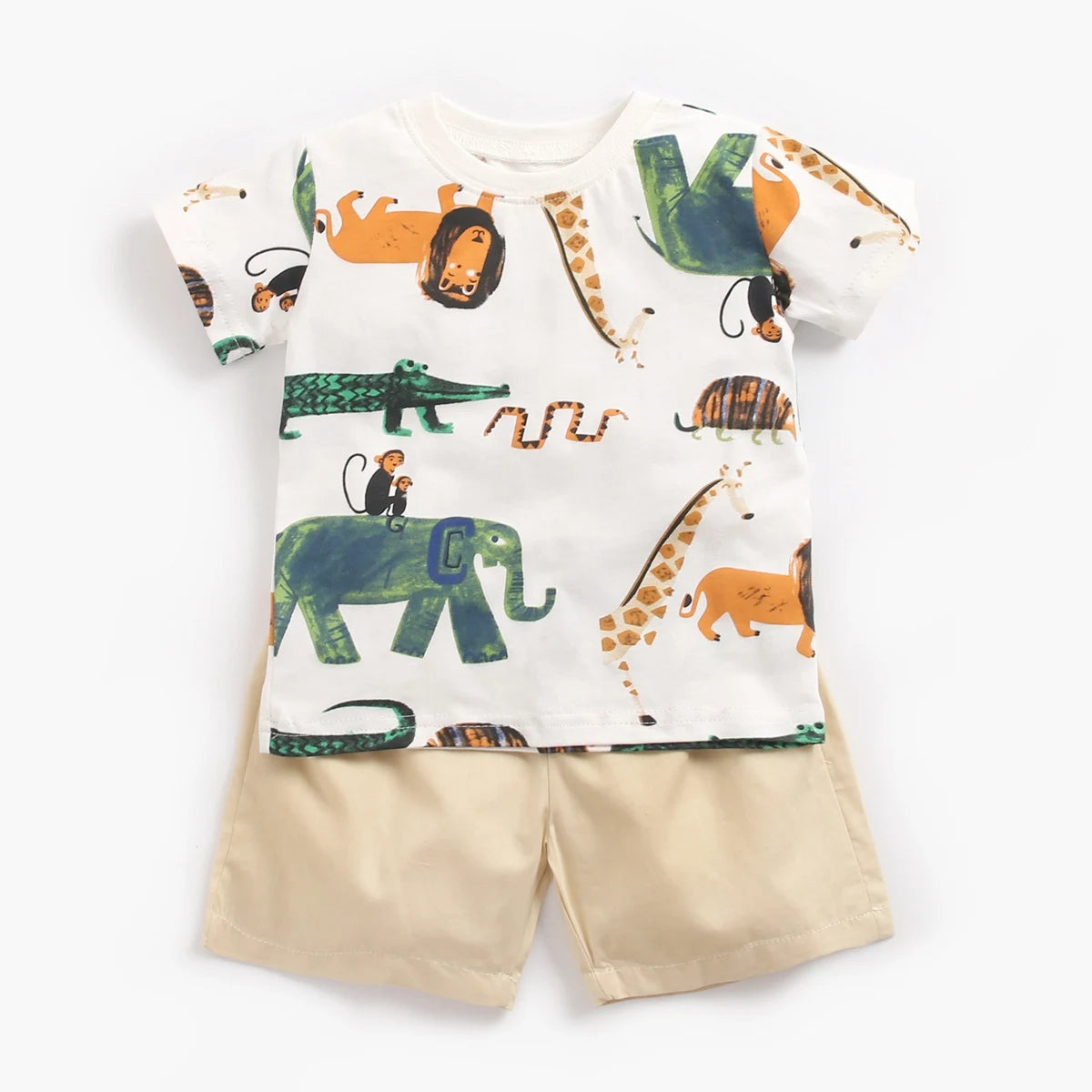 Cartoon-themed Kids Summer Outfit - Baby Boy Shirt & Shorts
