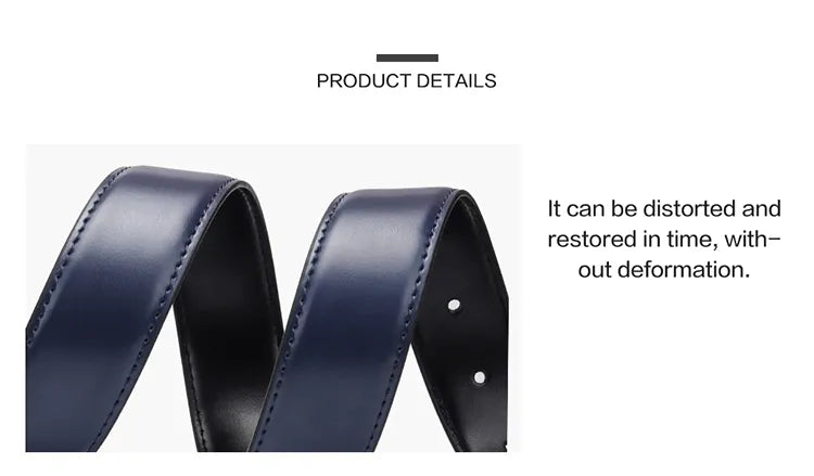 Ceinture Réversible En Cuir Pour Jeans Pour Homme Bleue Et Noire