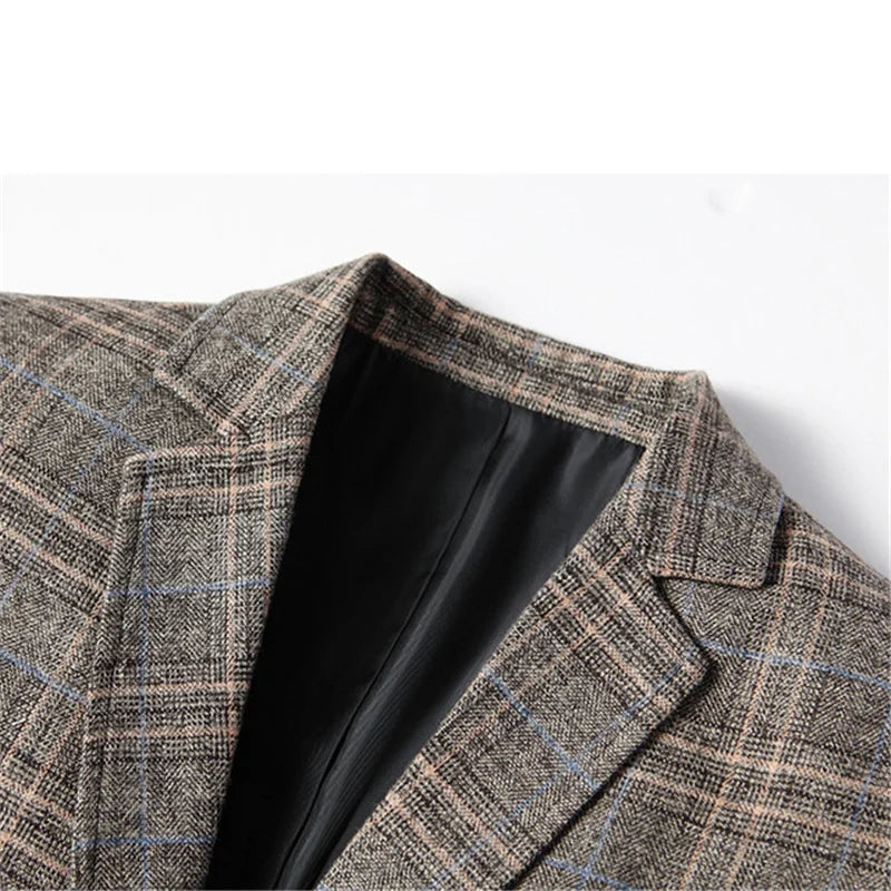 British Plaid Formal Suit Blazer/Coat