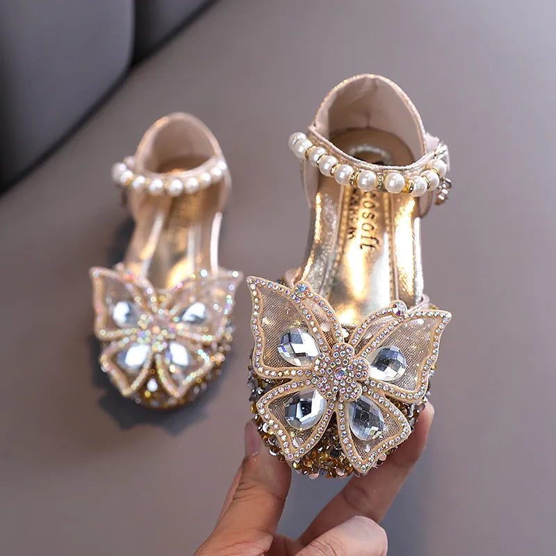 Chaussures en dentelle à paillettes pour filles - Sandales pour bébé fille