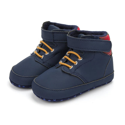 Bequeme High-Top-Sneakers aus Baumwolle mit weicher Sohle und rutschfester Sohle für Babys