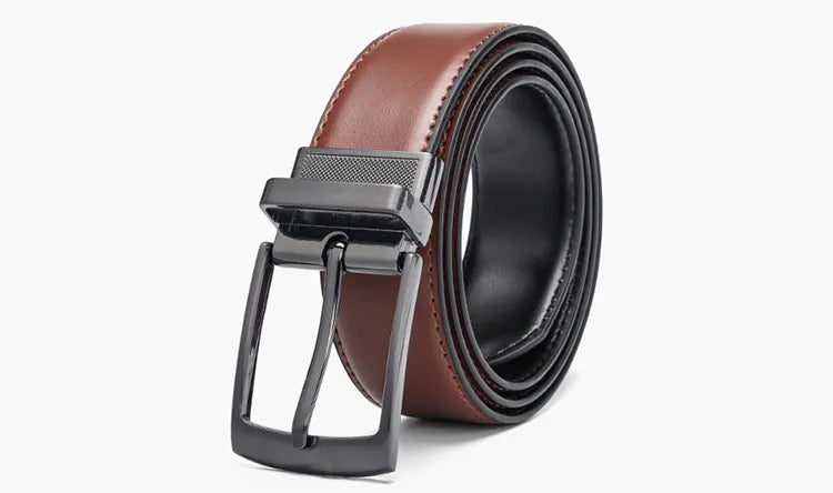 Ceinture Réversible En Cuir Pour Jeans Pour Homme Bleue Et Noire