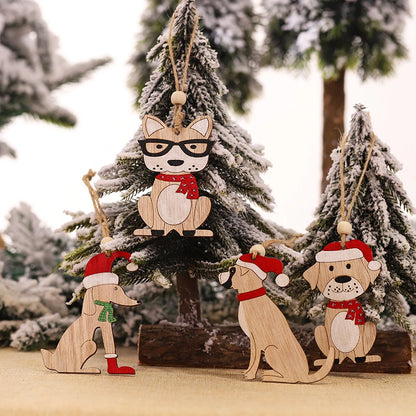 Wooden Animal Christmas Tree Ornaments