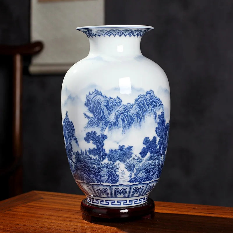 New Chinese Style Blue and White Porcelain Vase