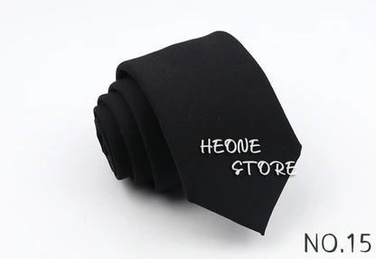 Skinny Solid Color Necktie for Casual Wedding Suit