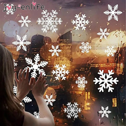 White Snowflake Window Decals for Christmas