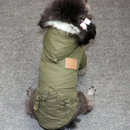 Wintermantel für Hunde, Jacke mit Kapuze