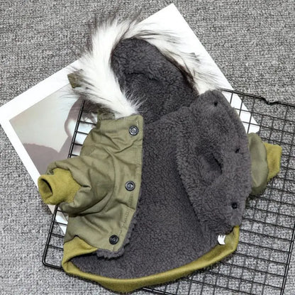 Wintermantel für Hunde, Jacke mit Kapuze