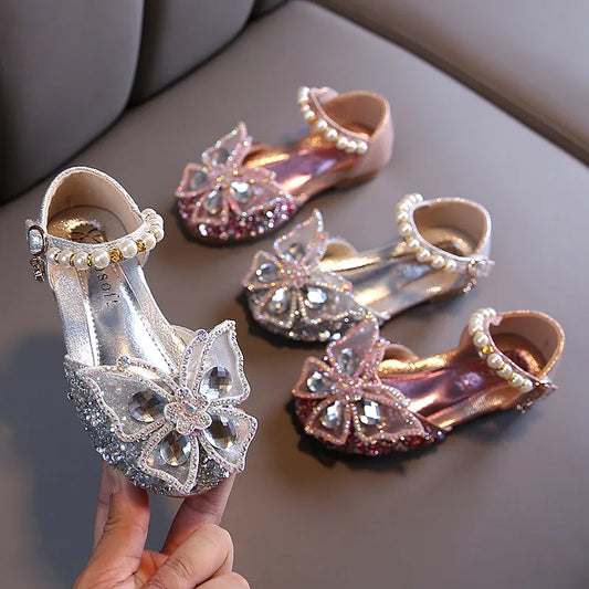 Chaussures en dentelle à paillettes pour filles - Sandales pour bébé fille