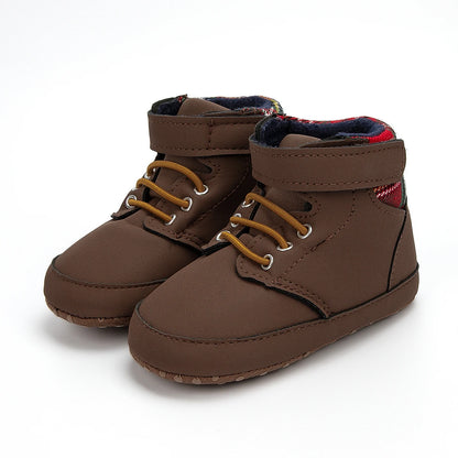Bequeme High-Top-Sneakers aus Baumwolle mit weicher Sohle und rutschfester Sohle für Babys