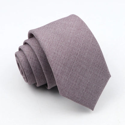 Skinny Solid Color Necktie for Casual Wedding Suit