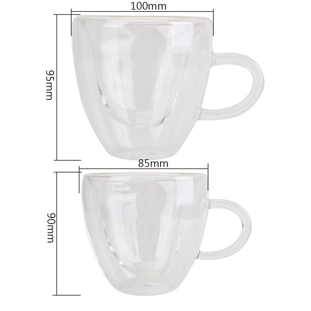 Heart-shaped Double Wall Glass Mug