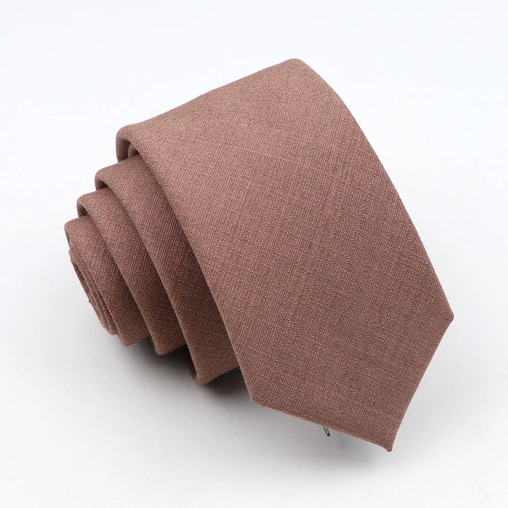 Skinny Solid Color Necktie for Casual Wedding Suit