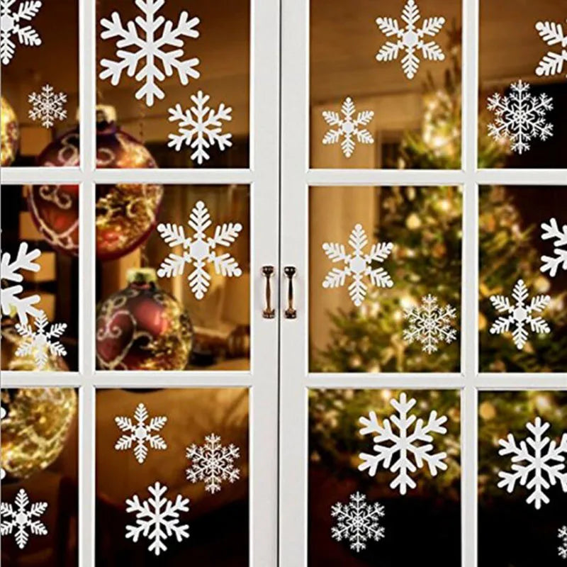 Weiße Schneeflocken-Fensteraufkleber für Weihnachten