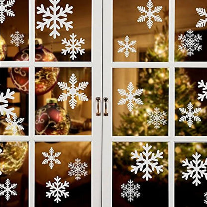 White Snowflake Window Decals for Christmas