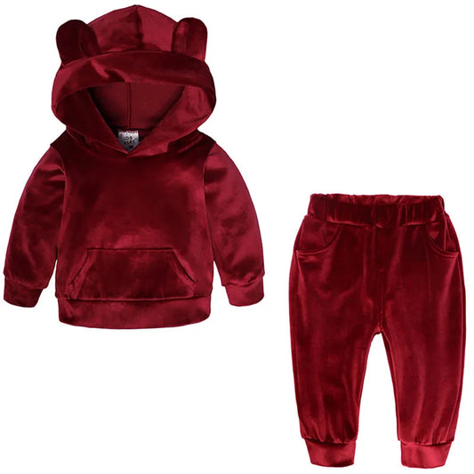 Kids Tracksuit Velvet Jacket + Hoodie + Pant  8 9 10 11 12 Year