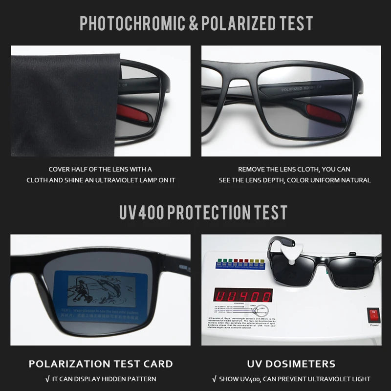 Ultraleichte rechteckige polarisierte photochrome Sonnenbrille