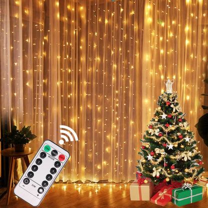 Christmas Lights Curtain Garland for Home Decor