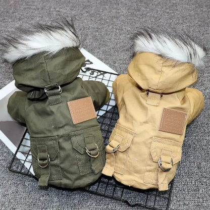 Wintermantel für Hunde, Jacke mit Kapuze